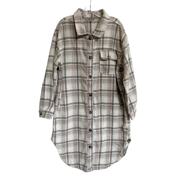 Wishlist Apparel Violet Plaid Shacket Jacket L - Picture 6 of 15